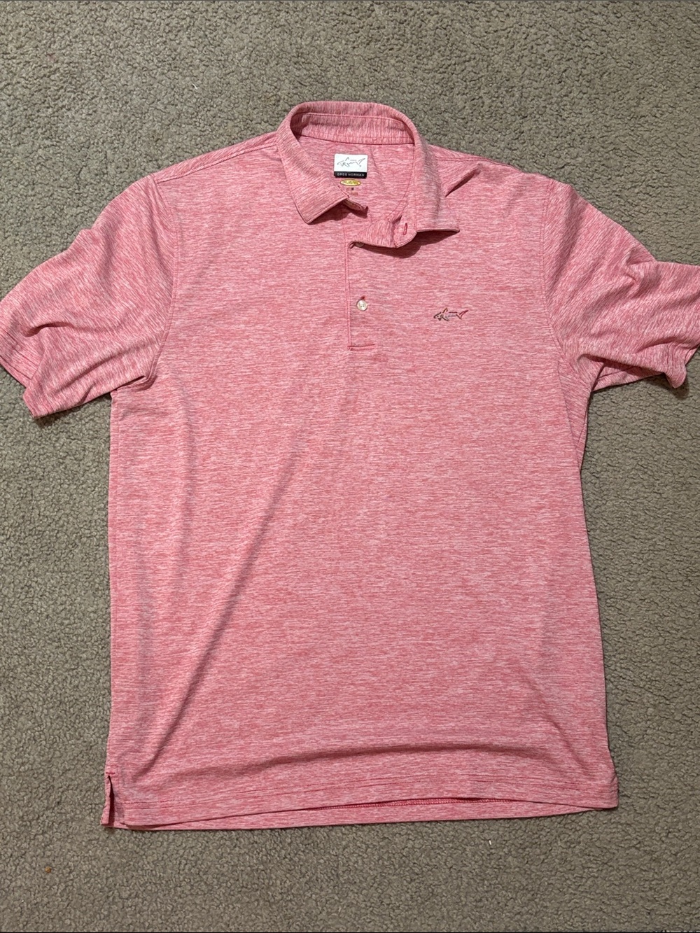 Greg Norman Men L  RedHeather Polo Shirt